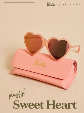 Barbie x Sol Kyst “Sweet Heart” Midi Fit Sunglasses Peach Pink Heart Frame Retro